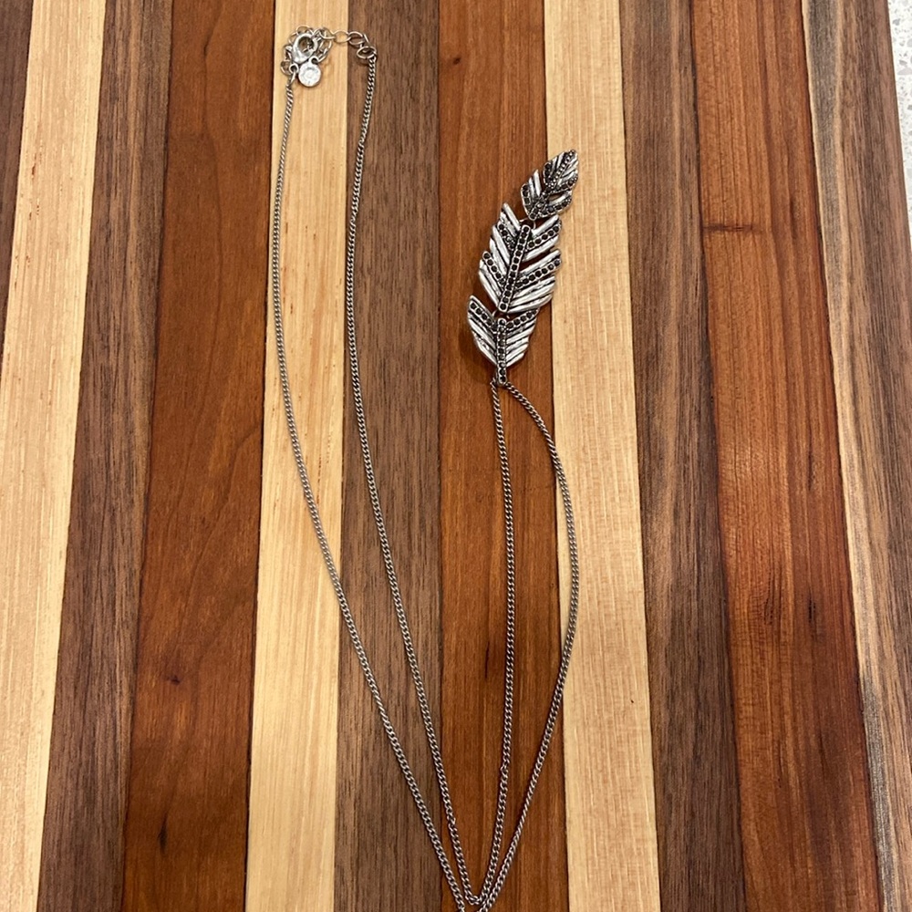 Maurice’s Rustic Silver Leaf Necklace